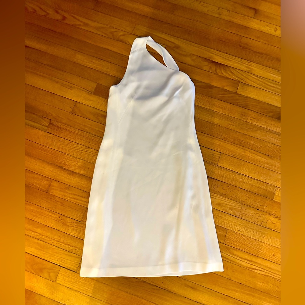 Vintage form fitting lined white dress